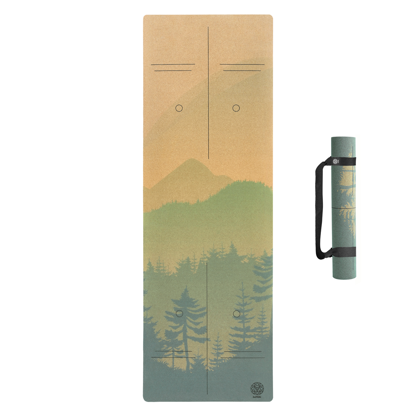 Satori Concept Cork Yoga Mat | Peaceful Mountain