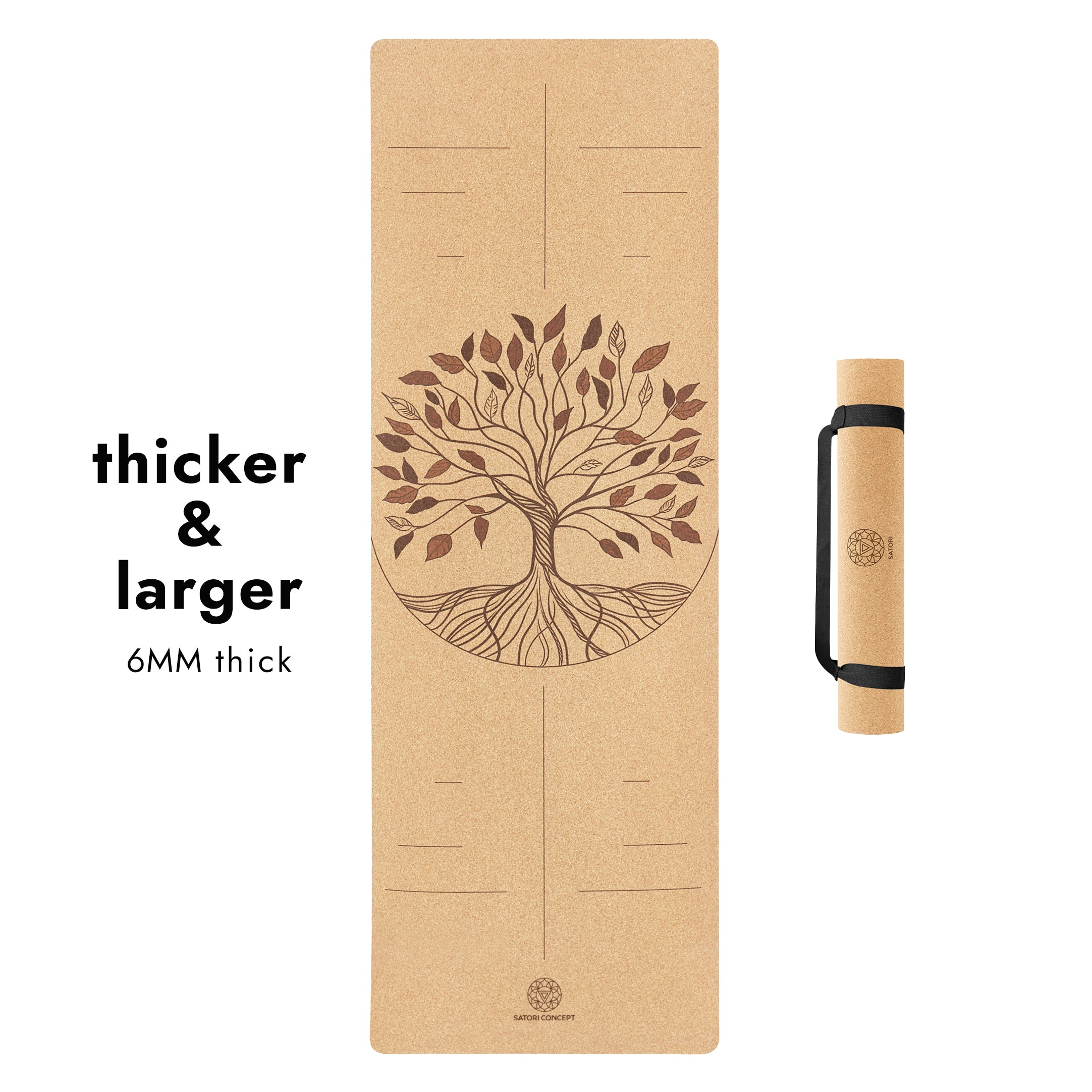 XL Tree Of Life Cork Yoga Mat